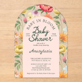 Baby in Bloom Arch Bold Blumengarten Babydusche Acryleinladungen (Vorderseite)