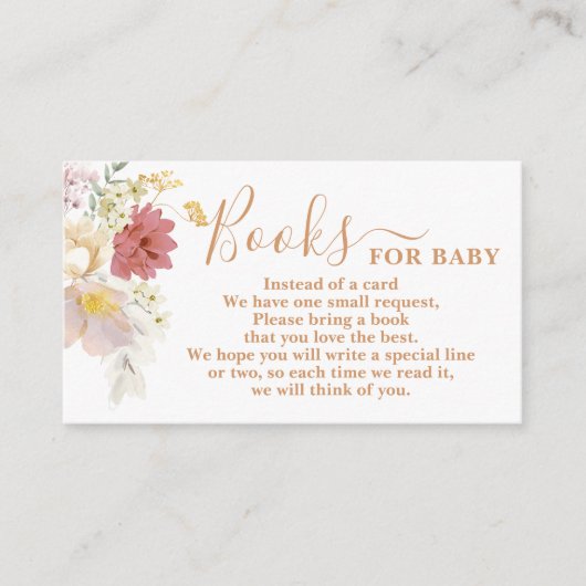 Baby in Bloom Baby Duschbücher für Babykarte Begleitkarte (Vorderseite)