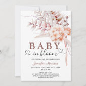 Baby in Bloom Baby Dusche Beige Frühlingsblüte Einladung (Vorderseite)