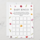 Baby in Bloom Baby Dusche Bingo Game Card Einladung (Vorderseite)