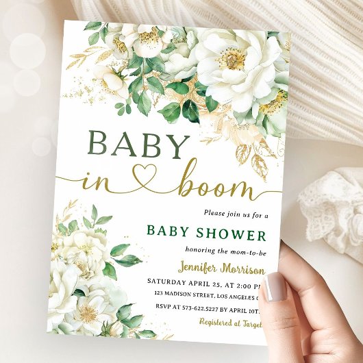 Baby in Bloom Baby Dusche Bläschen Geschlecht neut Einladung
