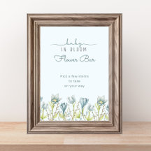 Baby in Bloom Baby Dusche Blume Bar-Zeichen