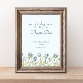 Baby in Bloom Baby Dusche Blume Bar-Zeichen Poster
