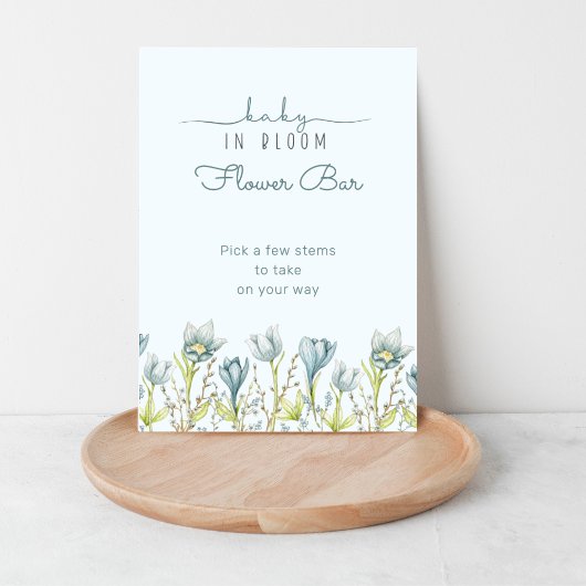 Baby in Bloom Baby Dusche Blume Bar-Zeichen Poster
