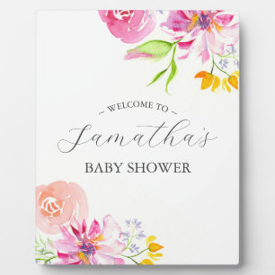 Baby in Bloom Baby Dusche Blumendekor Fotoplatte