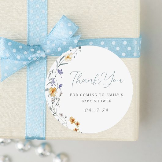 Baby in Bloom Baby Dusche Danke Runder Aufkleber