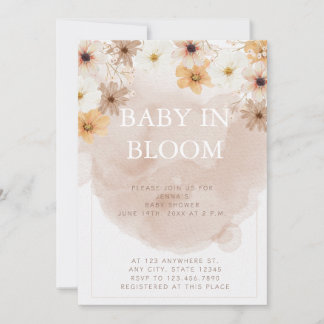 Baby in Bloom Baby Dusche Einladung