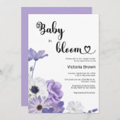 Baby in Bloom Baby Dusche Einladung (Vorne/Hinten)