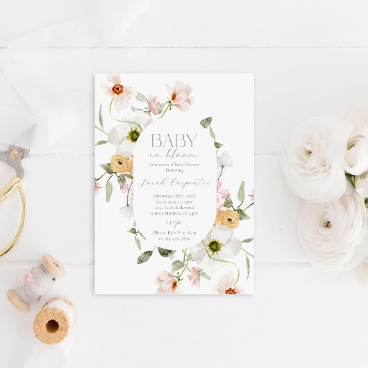 Baby in Bloom Baby Dusche Einladung