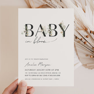 Baby in Bloom Baby Dusche Einladung