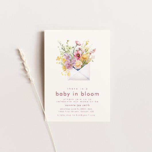 Baby in Bloom Baby Dusche Einladung
