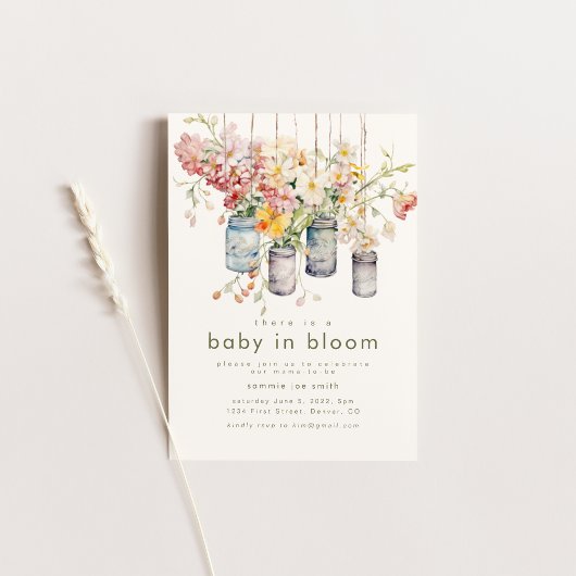 Baby in Bloom Baby Dusche Einladung