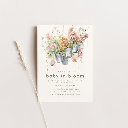 Baby in Bloom Baby Dusche Einladung