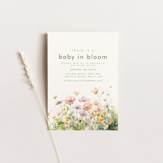 Baby in Bloom Baby Dusche Einladung