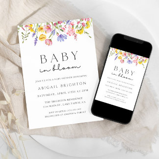 Baby in Bloom Baby Dusche Einladung