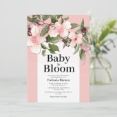Baby in Bloom Baby Dusche Einladung (Stehend Vorderseite)