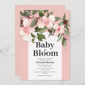 Baby in Bloom Baby Dusche Einladung (Vorne/Hinten)