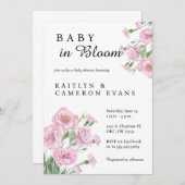 Baby in Bloom Baby Dusche Einladung (Vorne/Hinten)