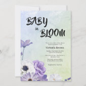 Baby in Bloom Baby Dusche Einladung (Vorderseite)