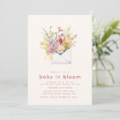 Baby in Bloom Baby Dusche Einladung (Stehend Vorderseite)