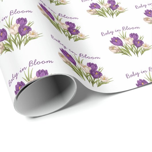 Baby in Bloom Baby Dusche Einladung Geschenkpapier (Rolleneckpunkt)