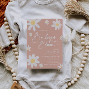 Baby in Bloom Baby Dusche Einladung Rosa Daisy