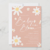Baby in Bloom Baby Dusche Einladung Rosa Daisy (Vorderseite)