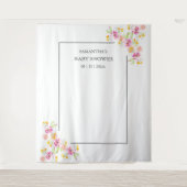 Baby in Bloom Baby Dusche Foto Hintergrund Wandteppich (Vorderseite)