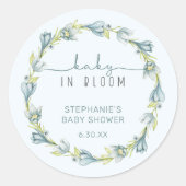 Baby in Bloom Baby Dusche Gefallen Runder Aufkleber (Vorderseite)
