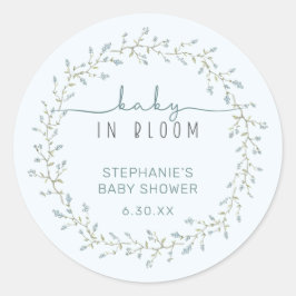 Baby in Bloom Baby Dusche Gefallen Runder Aufkleber