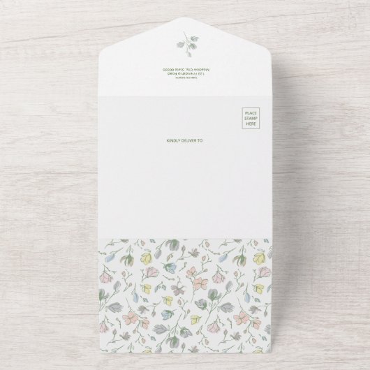 Baby in Bloom Baby Dusche Geschlecht neutral alles All In One Einladung (Außenbereich)