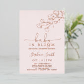 Baby in Bloom Baby Dusche Girl Foil Einladung (Stehend vorne)