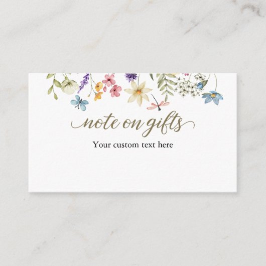 Baby in Bloom Baby Dusche Hinweis auf Geschenke Begleitkarte (Vorderseite)