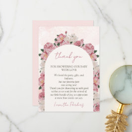Baby in Bloom Baby Dusche Rosa Bläschen Dankeskarte