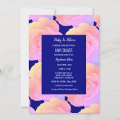Baby in Bloom Baby Dusche Rosa Rose Blauer Blauer Einladung (Vorderseite)