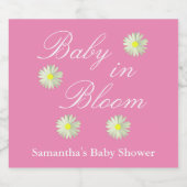 Baby in Bloom Baby Dusche Schaumweinetikett (Einzelnes Label)