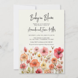 Baby in Bloom Baby Dusche Sommer-Blume Save The Date
