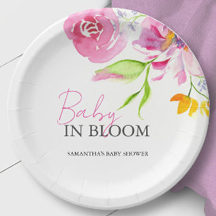 Baby in Bloom Baby Dusche verfügbar Pappteller