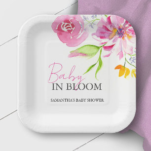 Baby in Bloom Baby Dusche verfügbar Pappteller