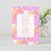 Baby in Bloom Baby Duschmädchen Rosa Rose Blüte Einladung (Stehend Vorderseite)