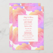 Baby in Bloom Baby Duschmädchen Rosa Rose Blüte Einladung (Vorne/Hinten)