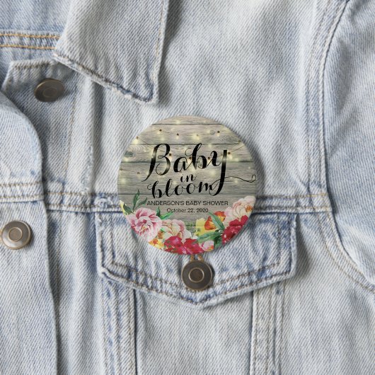 Baby in Bloom Baby Duwer Blume String Light Wood Button (Beispiel)