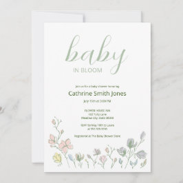 Baby in Bloom Baby Duwer Gender Neutral Einladung