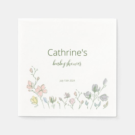 Baby in Bloom Baby Duwer Gender Neutral Serviette (Vorderseite)