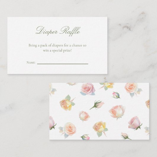 Baby in Bloom Baby Showdiaper Raffle Ticket Begleitkarte (Vorne/Hinten)
