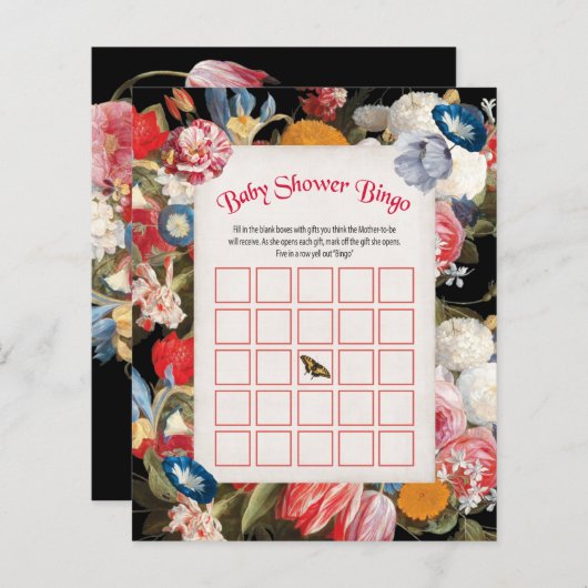 Baby in Bloom Baby Shower Bingo Game (Vorne/Hinten)