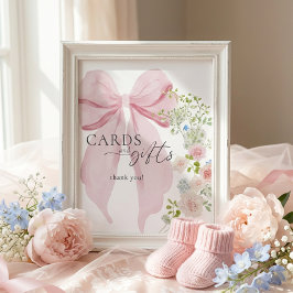 Baby in Bloom Baby Shower Card Gifts Sign Poster