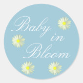 Baby in Bloom Baby Shower Classic Round Sticker (Vorderseite)