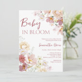 Baby in Bloom Baby Shower Einladung (Stehend Vorderseite)