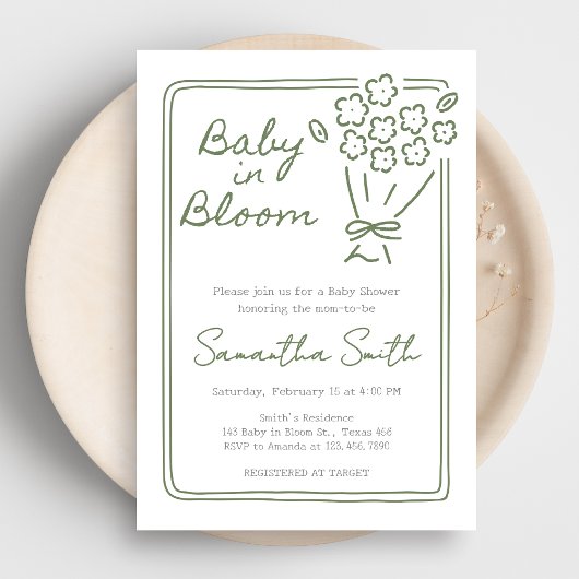 Baby In Bloom Baby Shower Einladung